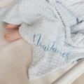 WOMB Personalised Blanket Embroidered Soft Baby Blanket Newborn Baby Boy Girl Personalised Blanket Embroidered Name (150 * 200cm/59 * 79in)