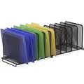 Simple Houseware 2 Pack - 5 Section Upright File Sorter Organizer, Black