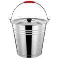 Housoutil Metal Bucket with Lid Stainless Steel Ash Bucket Fireplace Ash Bucket Coal Bucket Metal Trash Can for Fire Pits Hearth Wood Burning Stoves