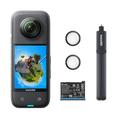 Insta360 X3 All-Purpose kit - wasserdichte 360°-Actionkamera mit 1/2"-Sensor, 5,7K 360°, 72MP 360°-Fotos, Stabilisierung, 2,29"-Touchscreen, Vibrationsfeedback, KI-Bearbeitung, Live-Streaming