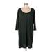 Gap Casual Dress - Shift Scoop Neck 3/4 sleeves: Green Print Dresses - Women's Size Large