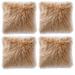 Everly Quinn Faux Fur Throw Cushion Covers Square Faux Fur in White/Brown | 16 H x 16 W x 5 D in | Wayfair 6115350562FD49C1BDBB2FD6CB2E31A7