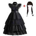 Robe de princesse en maille noire pour enfants costume de cosplay familial pour filles robe de