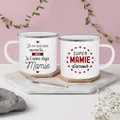 Tasse en émail imprimée Super Mamie I Love You pour grand-mère lait café standardisation tasses