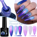 LILYCUTE 7ML Gel Thermique Vernis À Ongles Paillettes Flocons Température Couleurs Changeantes Gel