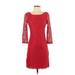 Diane von Furstenberg Cocktail Dress: Red Print Dresses - Women's Size 4