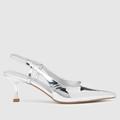 schuh serena sling back court high heels in silver