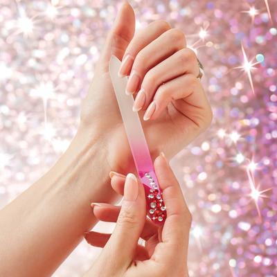 Set Of 3 Glass Nail Files With Diamante