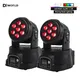 2PCS 7x12W LED Moving Head Light 4 IN 1 RGBW Professional Stage Effect 10/15DMX Wash Light for Disco