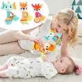 Baby Toy Bed Bell Hand Rattle Teether 0-1 Years Old Newborn Baby Comfort Plush Doll Giraffe Elephant