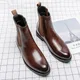 British Style Chelsea Boots Men Mid Calf Dress Shoes Business Formal Ankle Boots Antumn Bota