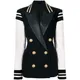 HIGH STREET New Fashion 2024 Classic Varsity Jacket Women's Lion Buttons Double Breasted Leather