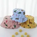 Cartoon Dinosaur Print Baby Bucket Caps for Boy Girl Cute Animal Infant Fisherman Hat Summer Toddler