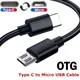 Type C USB-C To Micro USB Adapter Cable for Samsung MacBook Pro Micro B Type-C Cord Male To Male