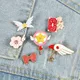 11 Style Sakura Star Wings Bowknot Rhinestone Brooch Heart Badge Jackets Brooches For Women Enamel