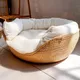 Pet Bed Soft Cat Kennel Dog Beds Sofa Bamboo Weaving Four Season Cozy Nest Baskets Waterproof