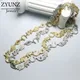 2PCS Gold Silver Color CZ Link Chain Necklace Good Luck Eye Necklace Moon Star Heart Choker
