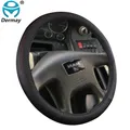 Large size Pu Leather Car Steering Wheel Cover plus wheel hubs for different cars 36 38 40 42 45 47