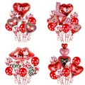 9Pcs Red Heart Love Foil Balloon Kit for Valentine's Day/Wedding Mariage Party Decorations I Love