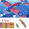 12Pcs DIY Hand Throw Aircraft Flying Glider Toy Planes Airplane Made Of Foam Plast Party Bag Fillers