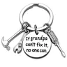 Grandpa Keychain Granddad Gifts From Grandson Granddaughter Christmas Gift Keyring(If grandpa can't