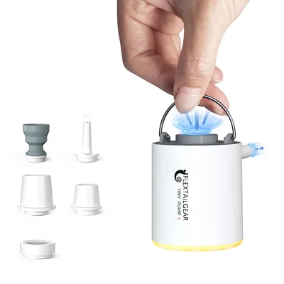 FLEXTAIL TINY PUMP X - Portable Air Pump, Mini Camping Pump with Light, USB-C Charging, Ideal for Sleeping Pads, Air Bed Mattre
