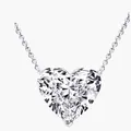 Luxury 100% 925 Sterling Silver Heart Necklace Fine Jewelry 4ct White Sapphire Heart Pendant
