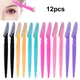 12 Pcs Safe Eyebrow Razor Women Face And Body Trimmer Hair Shaver Eye Brow Remover With Cover Small