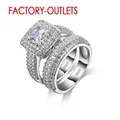 925 Silver Needle Engagement Ring Romantic Fashion Jewelry Cubic Zirconia Bezel Setting Decoration