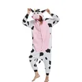 Adults Unisex Animal Cow Onesie Kigurumi Pajamas Cosplay Costume Carnival Festival Halloween