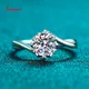 Smyoue 0.3-2 Carat 100% Real Moissanite Ring for Women White Gold Plated S925 Solid Silver Luxury