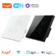 Tuya Smart Wifi Wall Touch Switch No Neutral Wire Required Wireless Remote Control EU Switch 1-4Gang