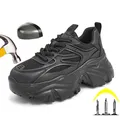 Breathable Sneaker For Women Work Shoes Steel Toe Indestructible Safety Shoes Puncture-Proof Women