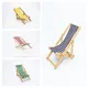 Miniature For Barbie Dolls House Color In Green Pink Blue 1:12 Scale Foldable Wooden Deckchair