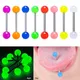 10pcs Glow In The Dark Acrylic Tongue Ring Piercing Stud Nipple Barbell Luminous Cartilage Tragus