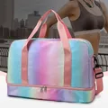 Rainbow Women Gym Bag Travel Fitness Bags for Shoes Outdoor Shoulder Sports Student Bag Daily Dry