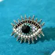 Rhinestone Black Blue Eye Brooches Women Alloy Simulated Pearl Eye Collar Pins Gifts