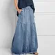 TEELYNN Oversize Bohemian Denim Maxi Skirts for Women 2022 Cotton Loose Summer Falda Lady 5XL Boho