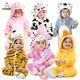 MICHLEY Halloween Baby Rompers Winter Clothes Costume Flannel Hooded Bodysuits Pajamas Animals