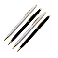 1 Pcs Metal pen Stainless Steel Rod Rotating Metal Ballpoint Pen Commercial Ballpoint Pen Gift