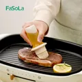 FaSoLa Silicone Oil Bottle Brush with Lid BBQ Oil Cruet Spice Organizer Ketchup Sauce Jars Kitchen