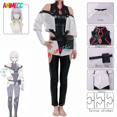 Animecc auf lager XS-2XL lucy cosplay kostüm perücke tattoo aufkleber schuhe anime cosplay overall halloween party für frauen Image