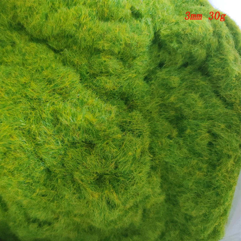 Simulation Moos/Gras Pulver 3MM Nylon Statische Pflanzung Beflockung Pulver Sand Tisch Landschaft Materialien 30g/Beutel Image