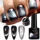 LILYCUTE 7ML Black Crystal Cat Magnetic Magnetic Gel Semi Permanent Nail Polish Glitter Polish Nail