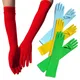 Stretch Lange Handschuhe Klassische Erwachsene Schwarz Weiß Rot Ellenbogen Stretch Satin Finger