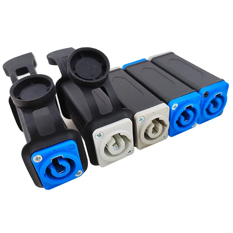 1 Stück LED PowerCon AC Koppler Adapter Extender Stecker Hochwertiger Speakon Panel Mount gerader Adapter Blau Weiß Image