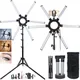 FOSOTO 35 Inches Led Star Ring Light 120W Multimedia Extreme Ring Video Photography Lamp With Tripod