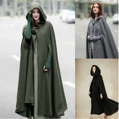 Cosplay Vintage Mittelalter Gothic Kapuzenumhang Dünner Mantel Damen Vampir Teufel Creed Umhänge Piratenroben Halloween Image