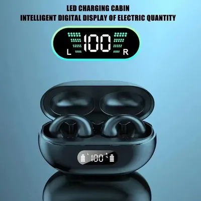 Neue tws für ambie sound ohr manschetten ohr knochen leitung ohrring drahtlose bluetooth kopfhörer sport kopfhörer ohrhörer für handys Image