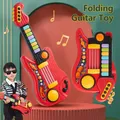 Kids Guitar Toy 2 In 1 Folding Musical Instrument Electronic Piano Brain-Training Educational Toys